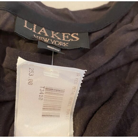 Lia kes New York Metal Rebel Dress Black Super Long Sequined Sleeves Large - Picture 3 of 10